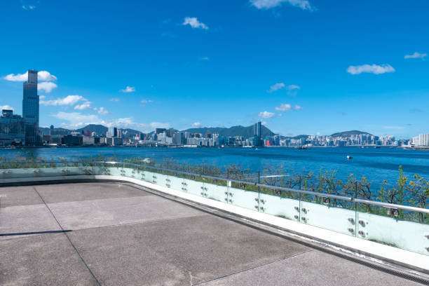 istock Office park in Victoria harbour, Hong Kong 1249921432