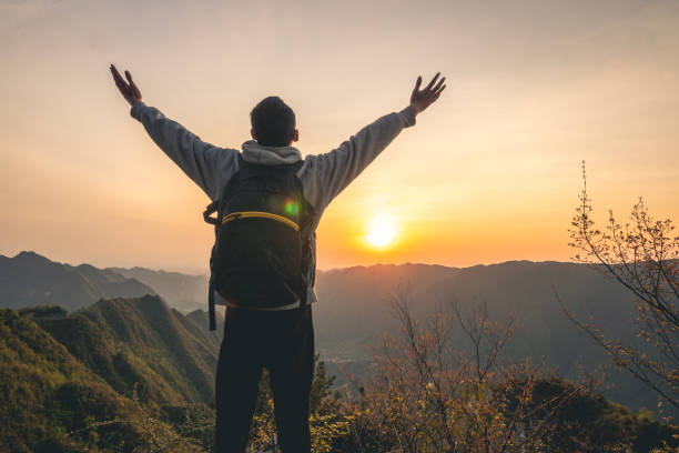 istock Hiking on top of mountain successful 1249923505
