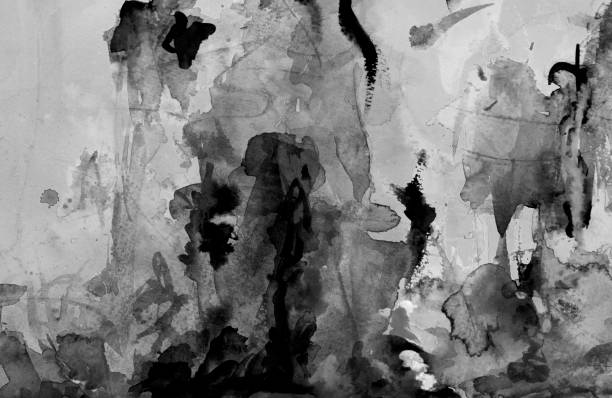 istock Black watercolor, abstract messy design with splashes 1249923648