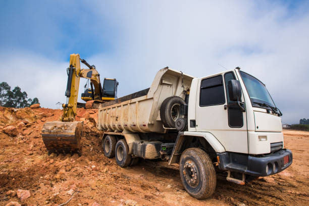 istock Machines excavating the soil from the beginning of the work 1249925760