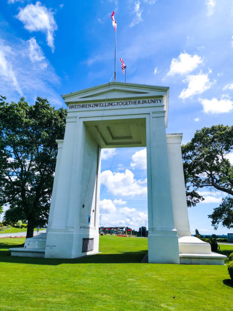 istock Canada and USA Border Services Peace Arch 1249940553