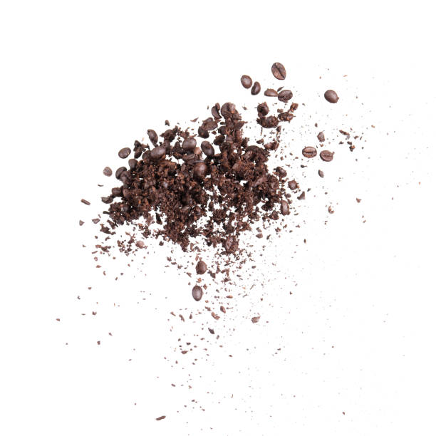 istock Coffee bean broken splash explosion in the air isolated on white background photo stop motion 1249945327