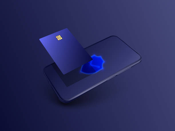 istock mobile phone and internet banking. online payment security transaction via credit card. protection shopping wireless pay through smartphone. digital technology transfer pay 1249947682