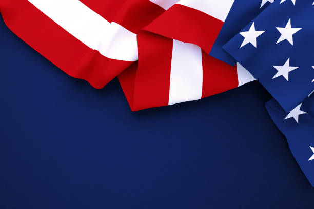 istock American Flag on Navy Blue Background 1249953834