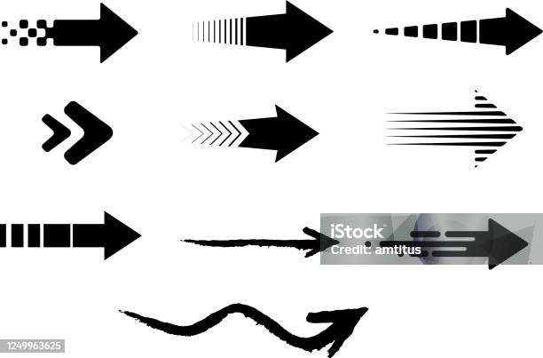 Arrow Speed Vector Arrows Set Stock Illustration - Download Image Now - Arrow Symbol ...