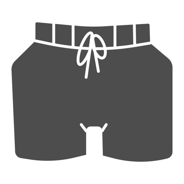 illustrazioni stock, clip art, cartoni animati e icone di tendenza di pantaloncini da spiaggia uomo icona solida, concetto di abbigliamento, segno di abbigliamento da bagno su sfondo bianco, icona costumi da bagno in stile glifo per il concetto mobile e web design. grafica vettoriale. - shorts swimming shorts bermuda shorts beach