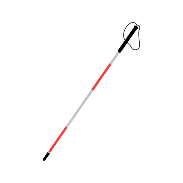 Walking stick for blind people on white background. Vector stock illustration. blind persons cane stock illustrations