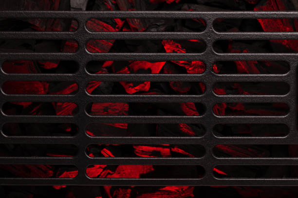 istock Metal barbecue grill over hot coal 1249970983