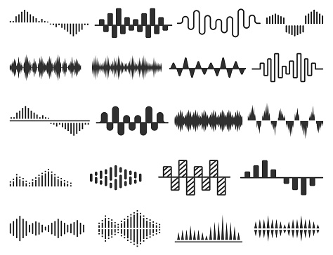 Radio wave icon set