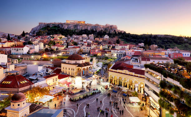 istock Athens - panoramic view of Monastiraki square and the Acropolis, Greece 1249973042