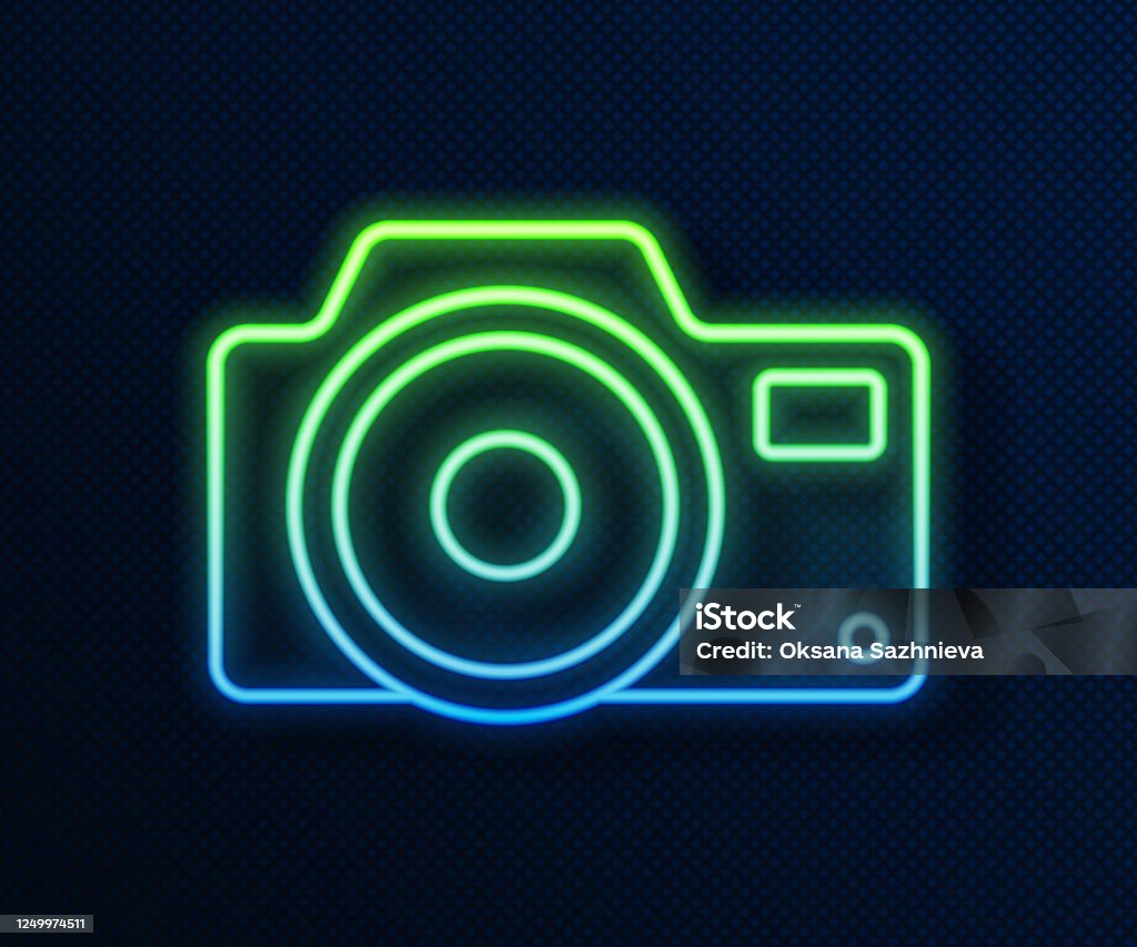 Biểu Tượng Camera Ảnh Màu Neon Phát Sáng Được Cách Ly Trên Nền Màu ...
