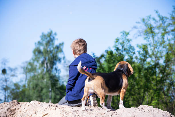 istock boy and his friend funny beagle dog 1249977790