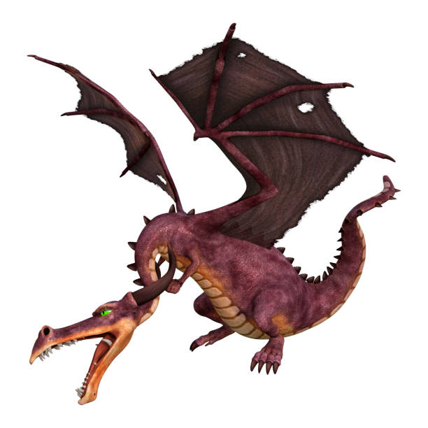 istock 3D illustration fantasy dragon on white 1249987674