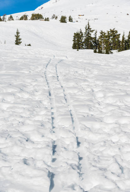 istock ski track in ski resort area. 1249992179