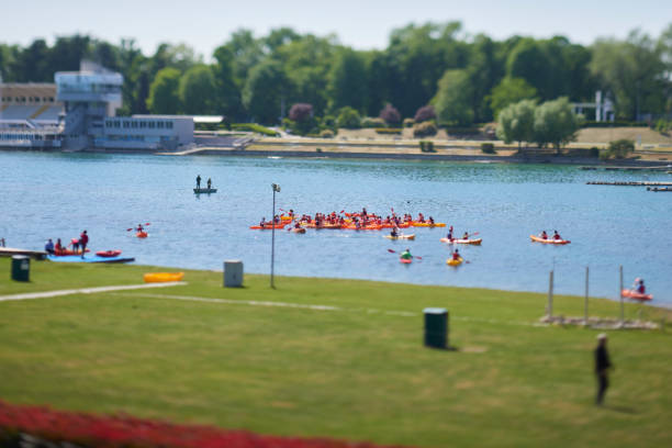 istock lake view with canoes 1249994599