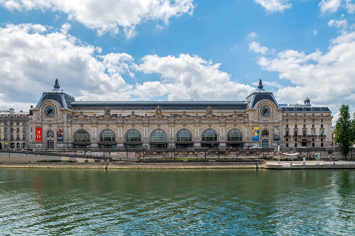 Paris, France - June 15 2020: Musee d'Orsay and Seine river - Paris, France