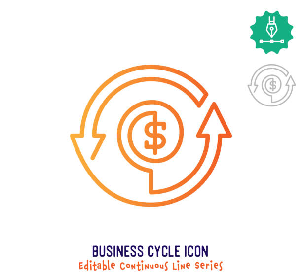 ilustrações de stock, clip art, desenhos animados e ícones de business cycle continuous line editable icon - challenge outline choice business