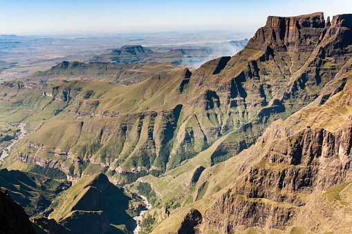 Amphitheatre panorama seen from the Tugella falls in the Drakensberg, Kwazulu-Natal, South Africa.