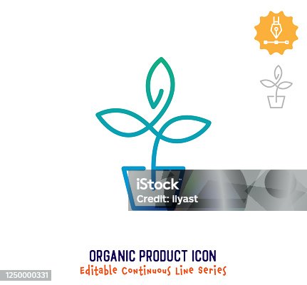 istock Organic Product Continuous Line Editable Icon 1250000331