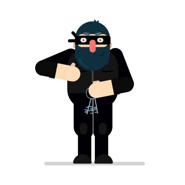 Robber In Cartoon Flat Doodle Style Icon Or Sticker Vector Illustration Stock Illustration - Download Image Now - iStock Robber In Cartoon Flat Doodle Style Icon Or Sticker Vector Illustration Stock Illustration - Download Image Now - iStock