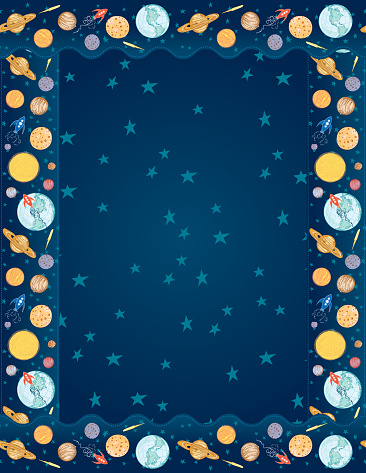 Outer Space Teacher's Classroom Decorations: Background With Frame