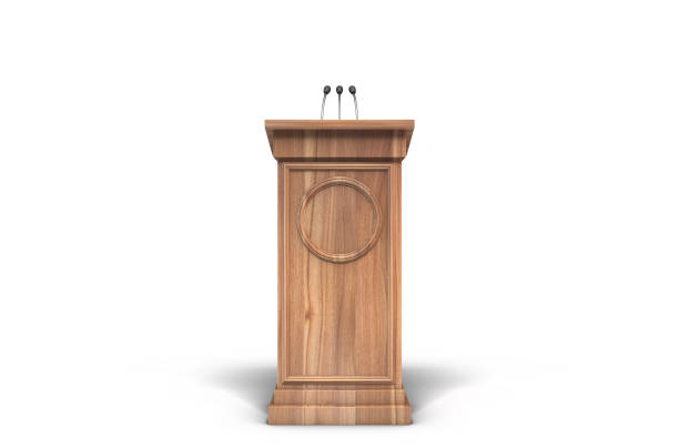 Wooden Speech Lecturn stock photo