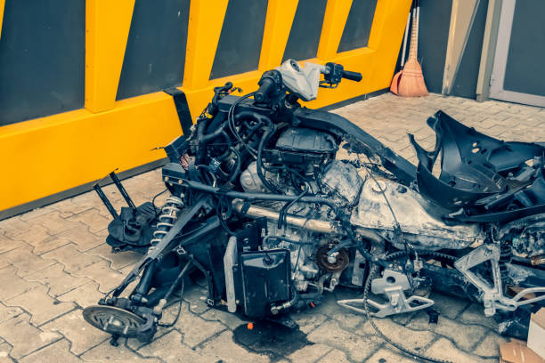 istock Vehicle, tricycle, after an accident. 1250015302