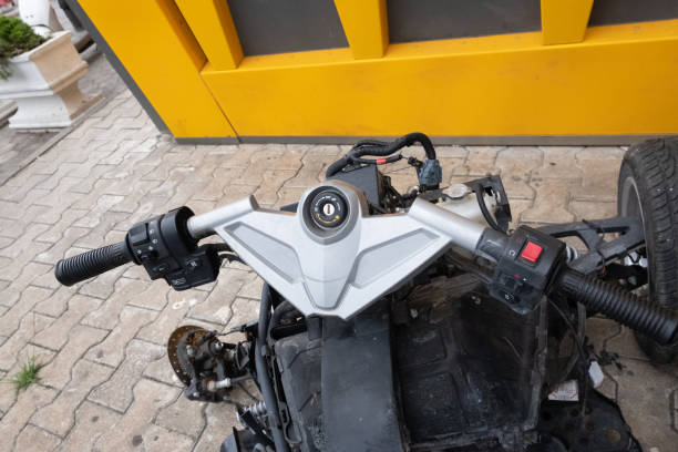 istock Vehicle, tricycle, after an accident. 1250015429