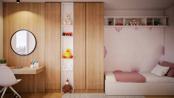 istock Computer generated image of children bed room for girls. Architectural Visualization. 1250015511