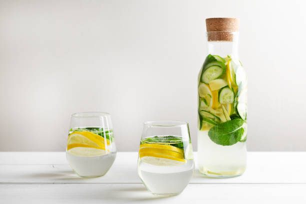 istock Detox Sassy water with lemon, cucumber, mint, ginger. 1250023504