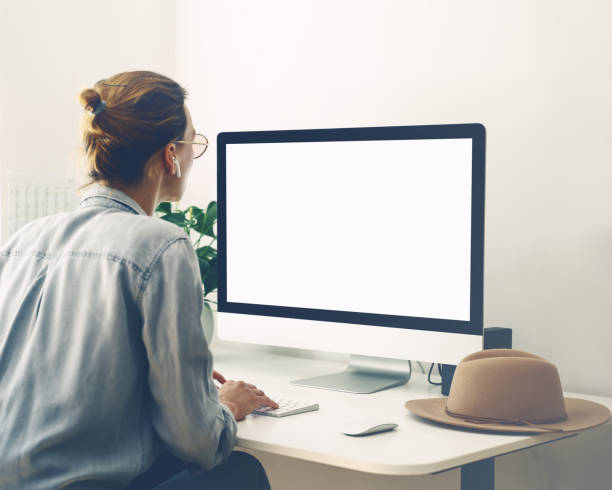 istock Woman working on computer at home office. Workplace, desk of creative worker. 1250027159