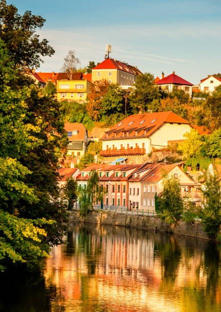 istock Evening sunlight senery of river and old buildings 1250027211