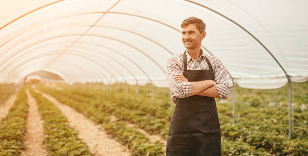istock Confident farmer in large greenhouse 1250031560