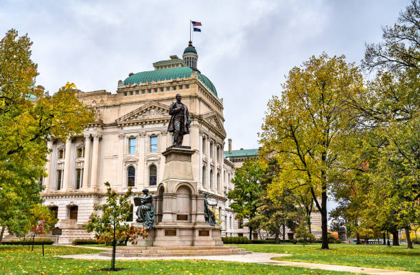 istock Thomas A. Hendricks Monument at Indiana Statehouse in Indianapolis 1250033737