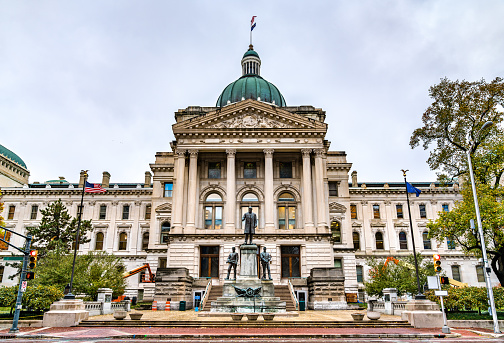 The Indiana Statehouse, the state capitol building of the U.S. state of Indiana. Indianapolis