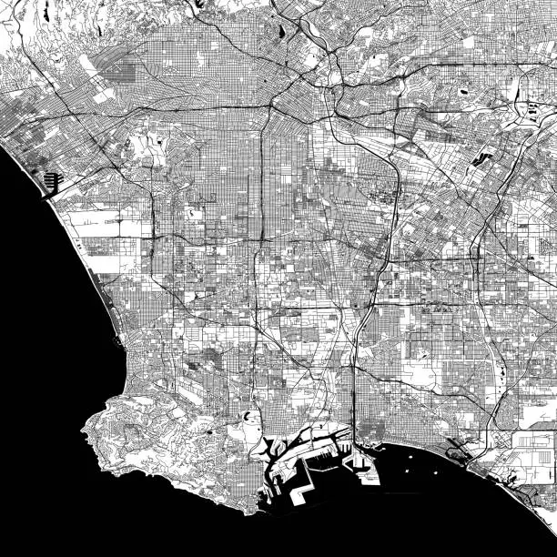 Vector illustration of Los Angeles, California Vector Map
