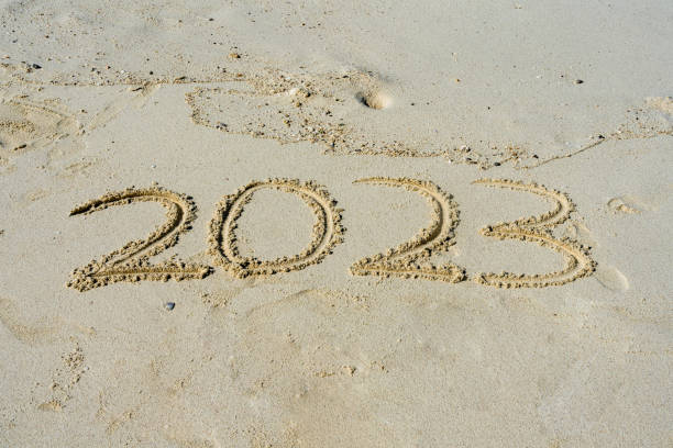 istock The year 2023 in the sand 1250038174