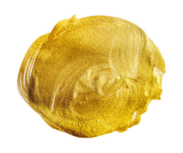 istock Gold brush stroke isolated on white background 1250039379