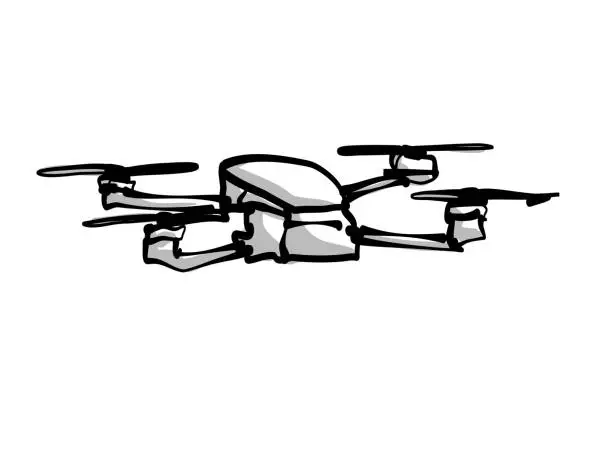 Vector illustration of Drone Work Survey