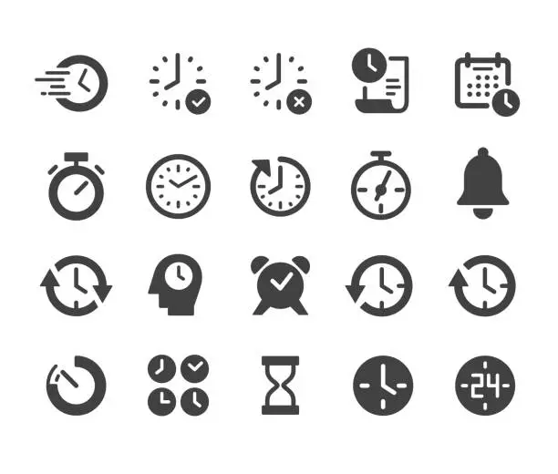 Vector illustration of Time Icons Set - Classic Series