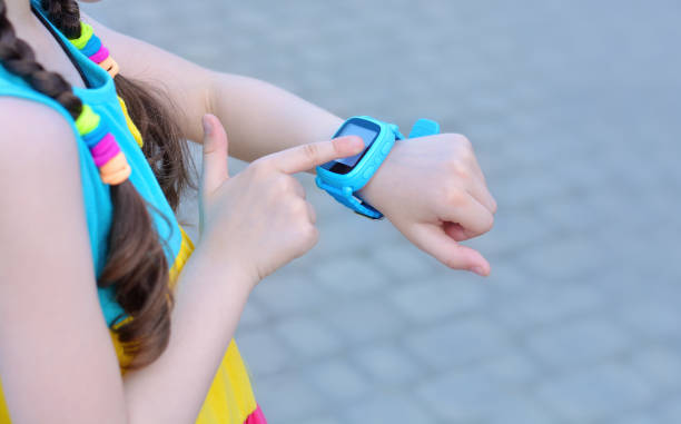 istock Girl using smart watcht.Safety concept.Copy space for text. 1250047994