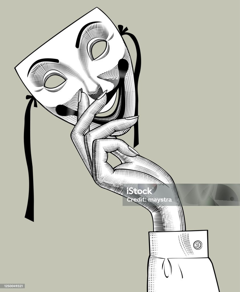 Female Hand With A Joker Mask Stock Illustration - Download Image ...
