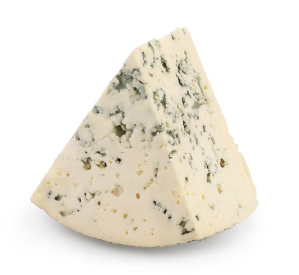 istock Blue cheese isolated on white background with clipping path and full depth of field. 1250049418