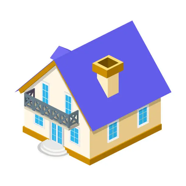 Vector illustration of sometric 3d House icon.