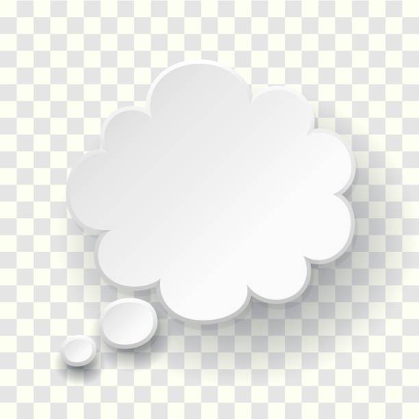 illustrazioni stock, clip art, cartoni animati e icone di tendenza di simbolo della bolla di testo del pensiero. palloncino vocale vuoto vuoto. modello cloud da sogno. illustrazione cloud vector think su sfondo trasparente - onirico