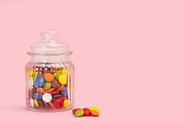istock Hard shell chocolate candies in a crystal jar 1250052793