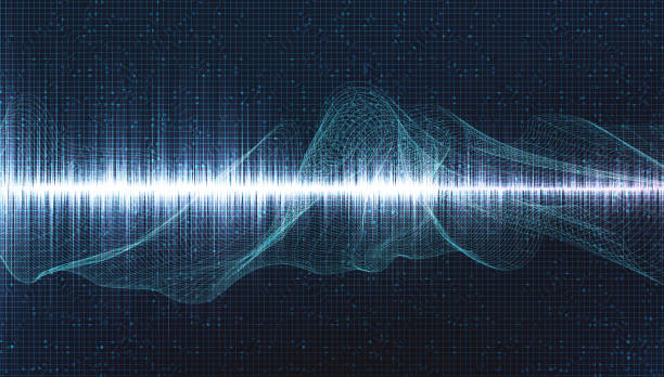 istock Dark Digital Sound Wave on Blue Background,technology and earthquake wave diagram concept,design for music studio and science,Vector Illustration. 1250057424