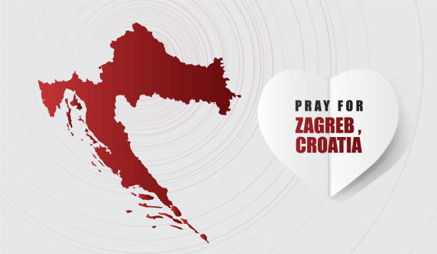 Pray for zagreb croatia Message with Map on Gray background; design for Support and help to people; charity; donate after Earthquake and Virus Attack; vector illustration. Pray for zagreb croatia Message with Map on Gray background; design for Support and help to people; charity; donate after Earthquake and Virus Attack; vector illustration. zagreb earthquake stock illustrations