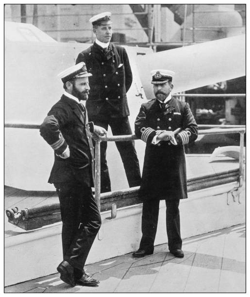 istock Antique photograph of British Navy and Army: Captain, Commander and Lieutenant 1250057529
