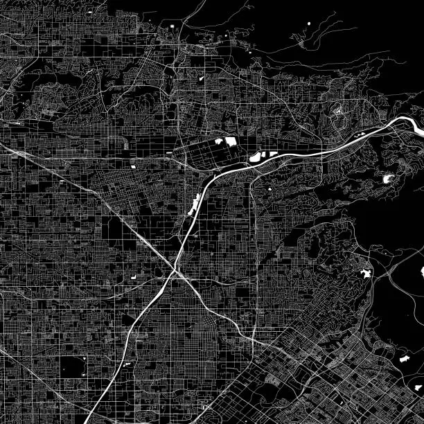 Vector illustration of Anaheim, California Vector Map